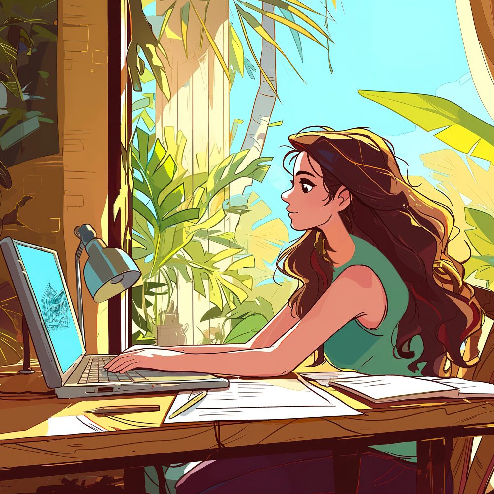 lady working on computer
